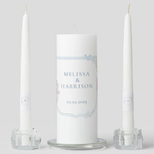 Boho Coat of arms Wedding Design Unity Candle Set
