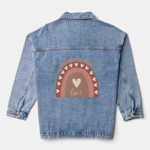 Boho Cochlear Mom Deaf Pride Implant Hearing Loss  Denim Jacket