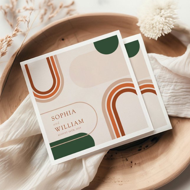 Boho Coctail Napkins with abstract arch shapes (Creator Uploaded)