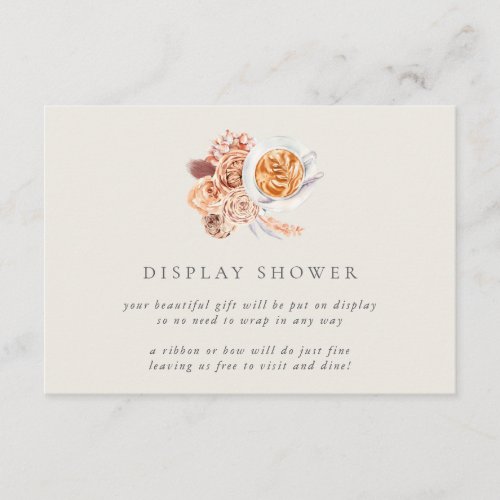 Boho Coffee Bridal Shower Display Shower Card