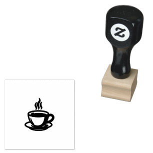 Boho Coffee Cup Rubber Stamp Cafe