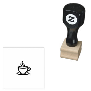 Boho Coffee Cup Rubber Stamp Cafe