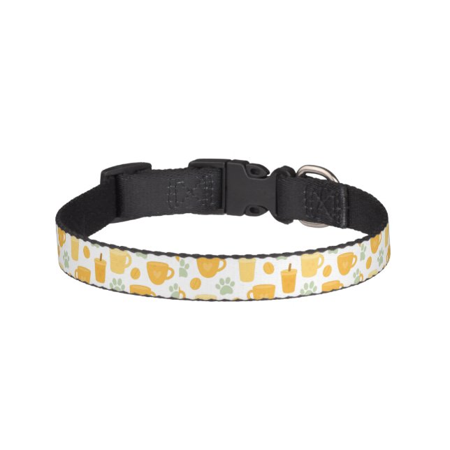 Boho Coffee & Paws Pet Collar | Personalized 'Paws (Front)