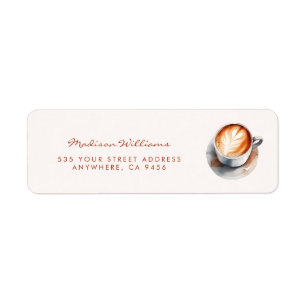 Boho Coffee Themed Bridal Shower Address Label
