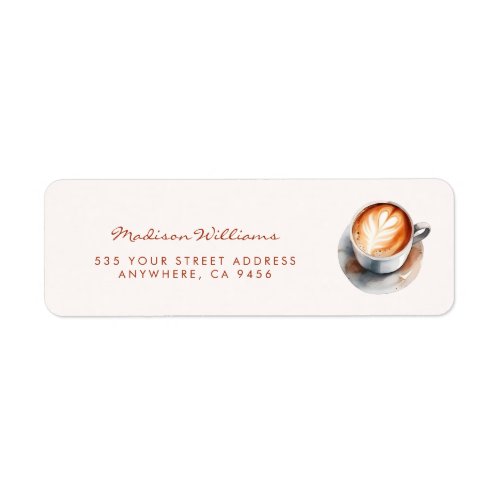 Boho Coffee Themed Bridal Shower Address Label