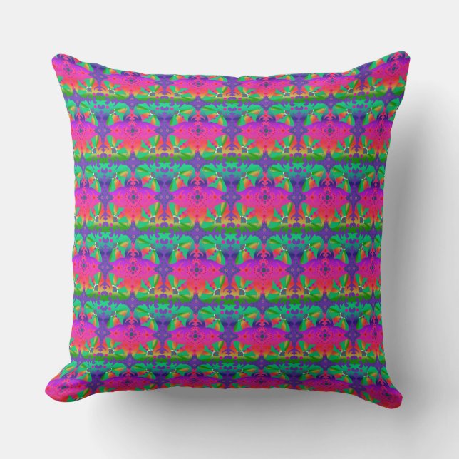 Boho Collection | Beautiful Colorful Patterns Throw Pillow (Front)