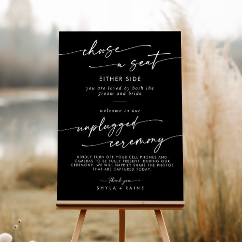 Boho COLOR EDITABLE Seat Unplugged Ceremony Sign