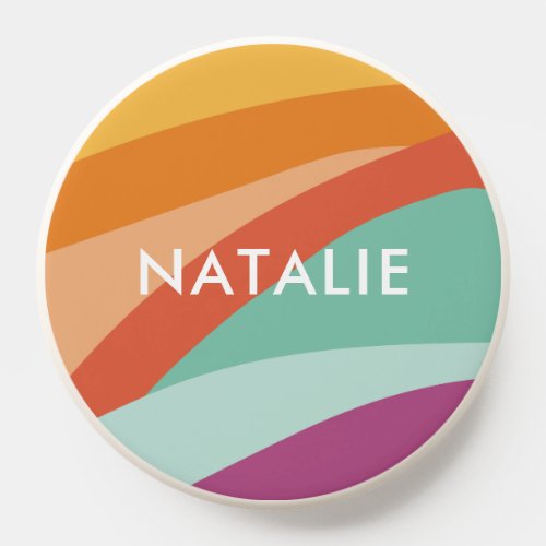 Boho Colorful Abstract Retro Name PopSocket