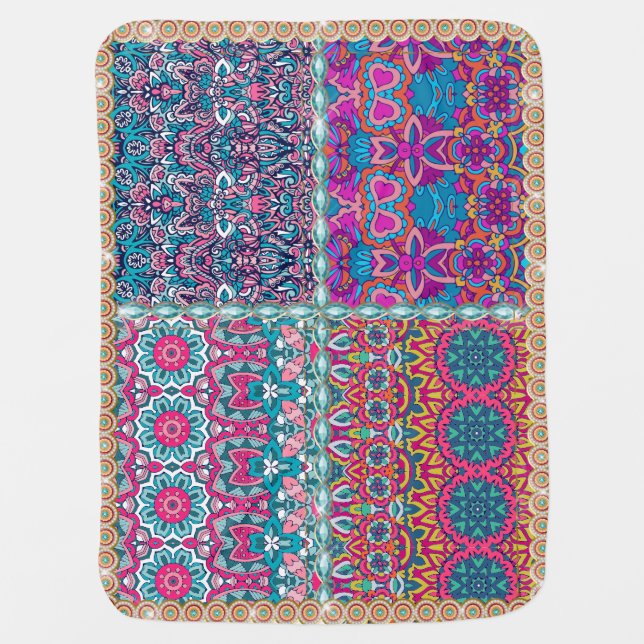 Boho Colorful Baby Blanket (Front)