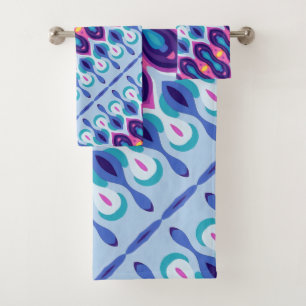 Boho Colorful blue 39 Bath Towel Set