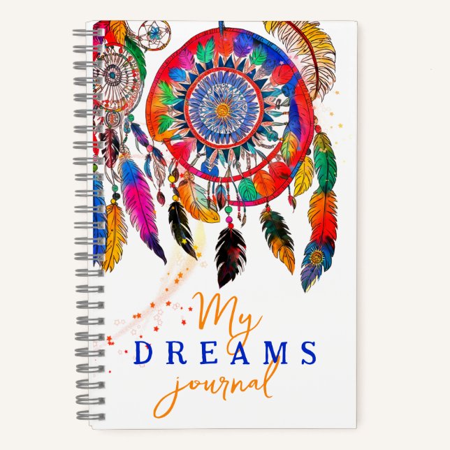 Boho Colorful Dream Catcher Teen Birthday Paint Notebook (Front)