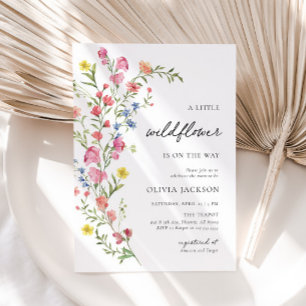 Boho Colorful Little Wildflower Fairy Baby Shower Invitation