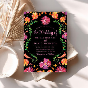 Boho Colorful Mexican Floral Fiesta Wedding Invite