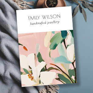 Boho Colorful Painted Floral Blank Jewelry Display Business Card