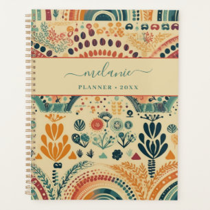Boho Colorful Rainbow Custom Name Planner