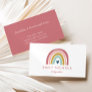 Boho Colorful Rainbow Pink Blush Navy Babysitter Business Card