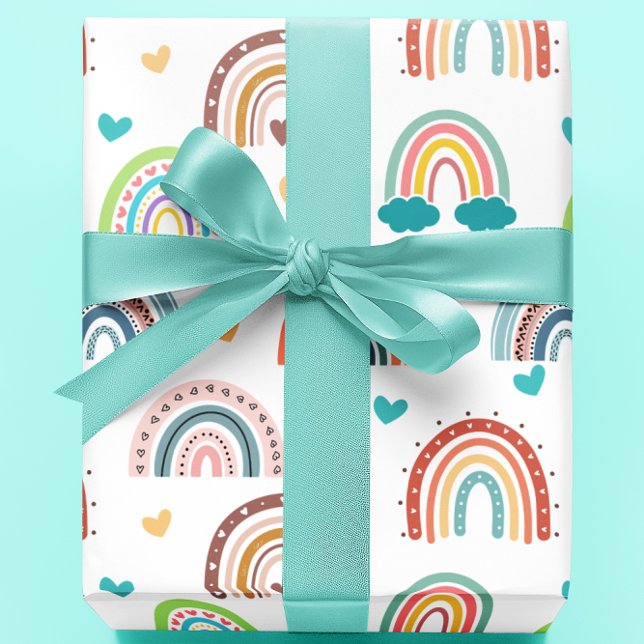 Boho Colorful Rainbows  Wrapping Paper (Creator Uploaded)