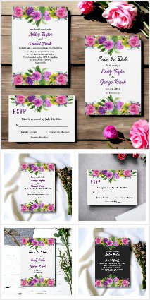 Boho Colorful Roses Bouquet Floral Collection