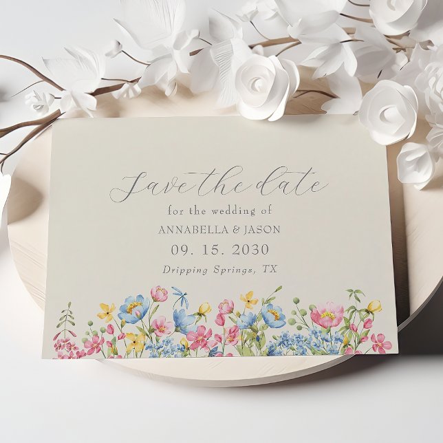 Boho Colorful Wildflower Save The Date for Wedding (Creator Uploaded)