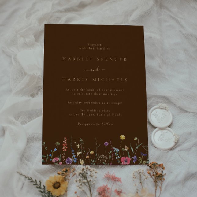 Boho Colorful Wildflower Wedding Invitation (Creator Uploaded)