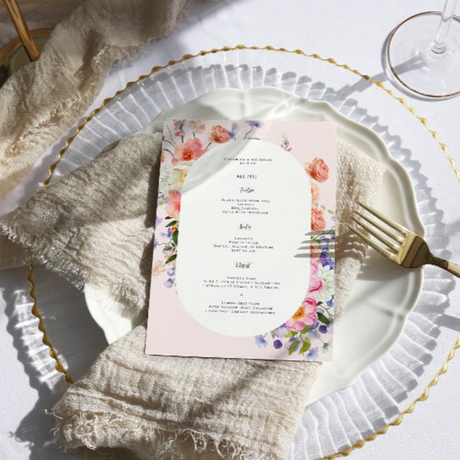Boho Colorful Wildflower Wedding Menu (Creator Uploaded)