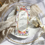 Boho Colorful Wildflower Wedding Menu<br><div class="desc">Beautiful menu cards to compliment your table settings at your wedding or next dinner party. Add your custom wording to this design by using the "Edit this design template" boxes on the right hand side of the item, or click the blue "Customize it" button to arrange the text, change the...</div>