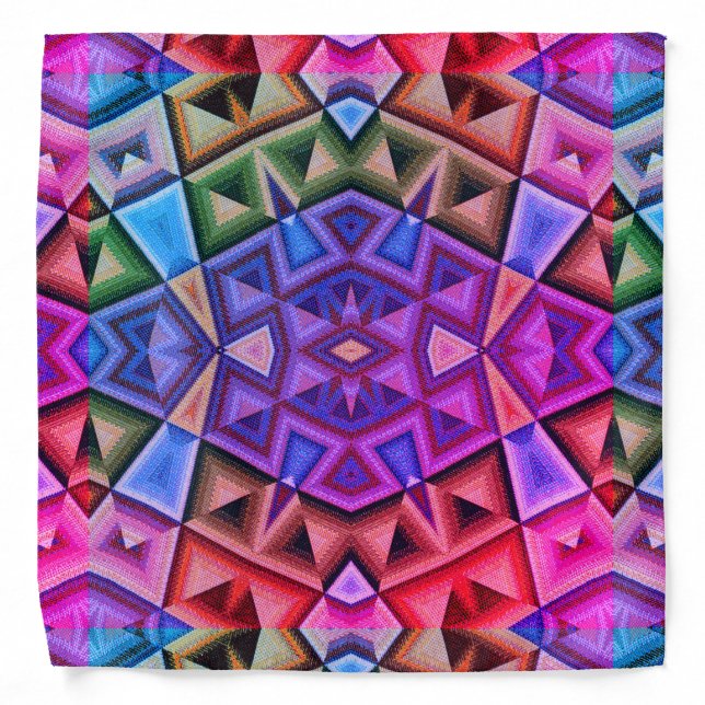 Boho Colorful Woven Pattern Bandana (Front)