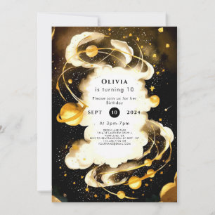 Boho Comet Space Birthday Invitation