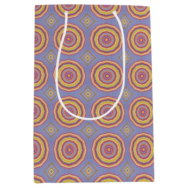 Boho Concentric Circles Pattern Wrapping Paper Medium Gift Bag (Front)