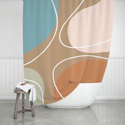 Boho Contemporary Modern Abstract Area Shower Curtain