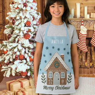 Boho Cookie House Snowflakes Family Small Christma Apron