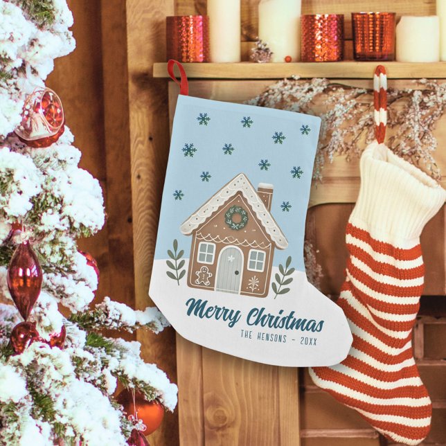 Boho Cookie House Snowflakes Family Small Christma Small Christmas Stocking (Creator Uploaded)