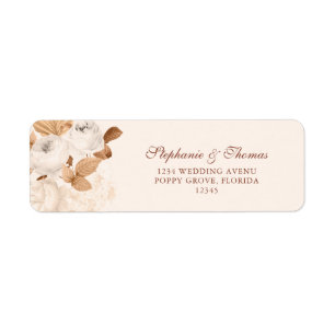 Boho Copper and White Return Address Label