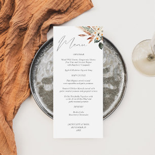 Boho Copper & Beige Floral Menu