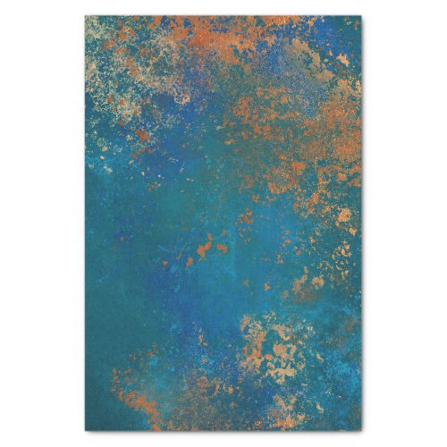 Boho Copper Blue Grunge Tissue Paper