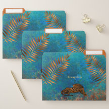 Boho Copper Blue Leopard
