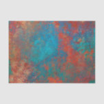 Boho Copper Blue Orange Red Grunge Tissue Paper