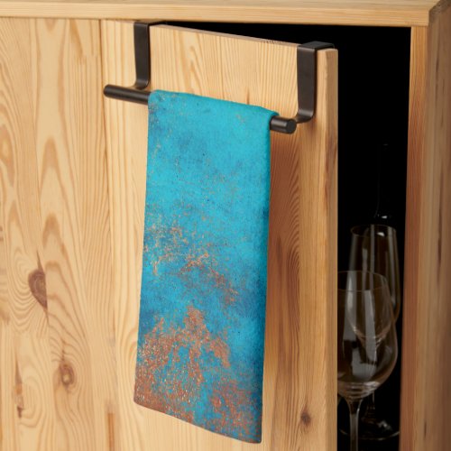 Boho Copper Blue Rustic Kitchen Towel