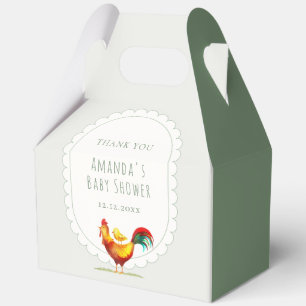Boho Cottagecore Rooster Little Chick Baby Shower Favor Boxes