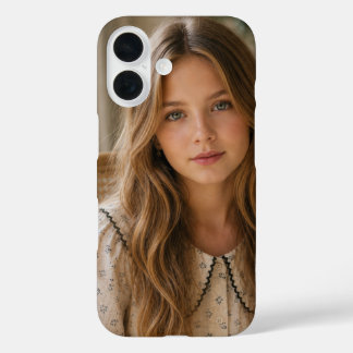Boho Cottagecore Soft Aesthetic Girl Portrait iPhone 16 Case