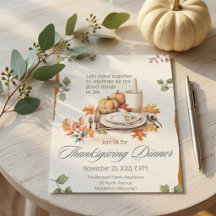 Boho Cottagecore Watercolor Pumpkin Thanksgiving