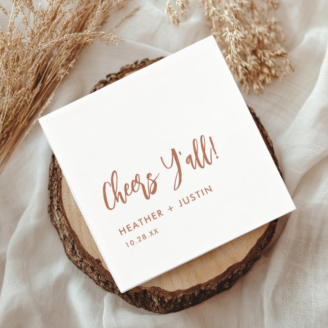 Boho Country Cheers Y'all Texas Wedding   Napkins (Creator Uploaded)