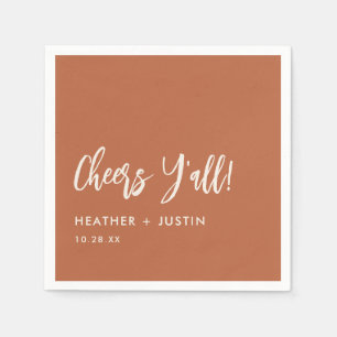 Boho Country Cheers Y'all Texas Wedding Napkins