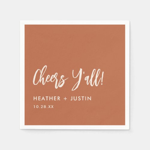 Boho Country Cheers Yall Texas Wedding Napkins