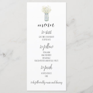 Boho Country Chic Dinner Menu