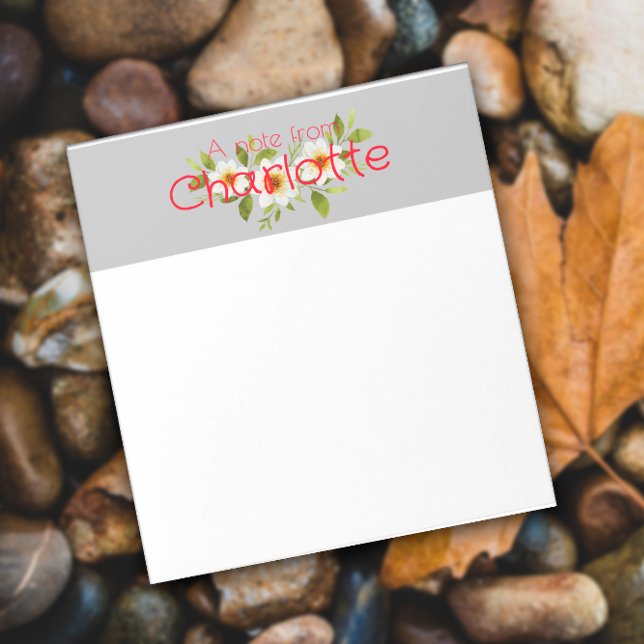 Boho Country Floral daisy watercolor grey Notepad (Creator Uploaded)