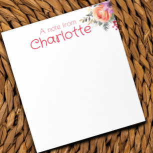 Boho Country vintage wildflower watercolor Notepad