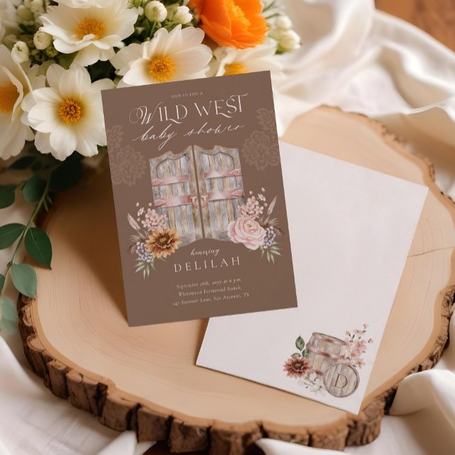 Boho Country Western Floral Barn Doors Baby Shower Invitation (Boho Country Western Floral Barn Doors Baby Shower Invitation)