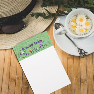 Boho Country wildflower watercolor green Stationery