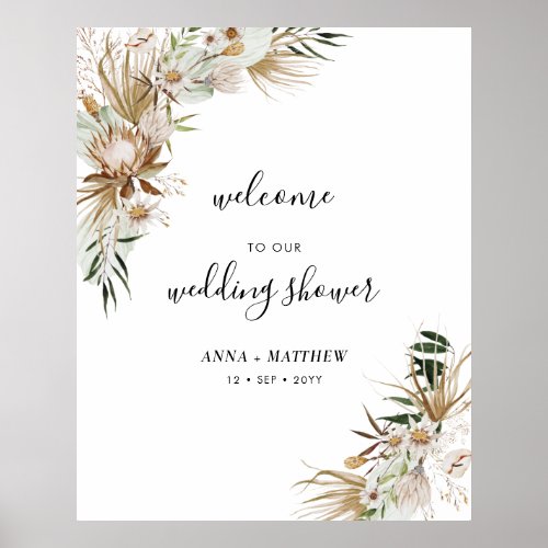 Boho Couples Wedding Shower Welcome Poster